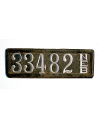 old Nebraska leather license plate 11