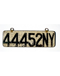 old New York leather license plate 12