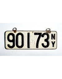 old New York leather license plate 16