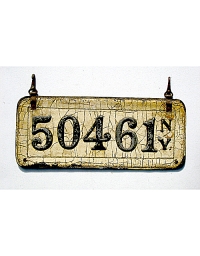 old New York leather license plate 14