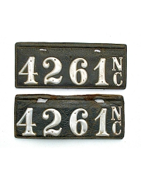old North Carolina leather license plate 1