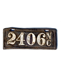 old North Carolina leather license plate 3