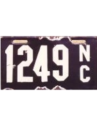 old North Carolina porcelain license plates