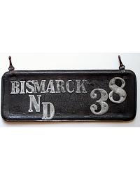 old North Dakota leather license plate 1