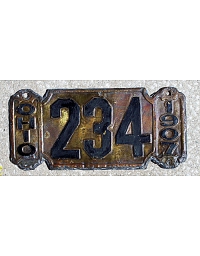 old Ohio brass license plate 1