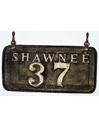 old Oklahoma leather license plate