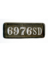 old South Dakota leather license plate 5
