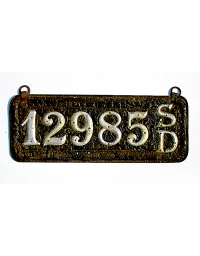old South Dakota leather license plate 8