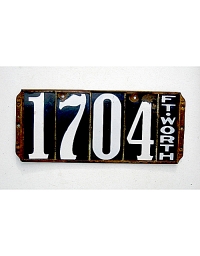 old Texas leather license plate 15