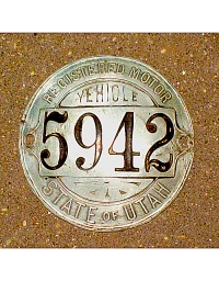 old Utah aluminum dashboard disc